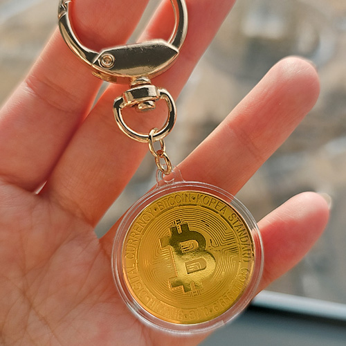 24K 순금 0.1g 비트코인 열쇠고리 키링