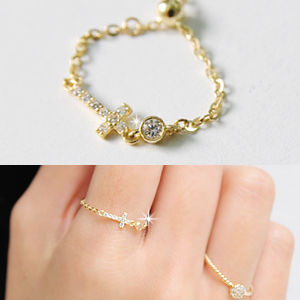 ★20% 할인 14k특가상품★★14k gold★ 프리사이즈크로스 체인반지14k체인반지,체인골드반지,체인반지,러브반지,예쁜반지,골드반지,여자친구선물,프리사이즈반지